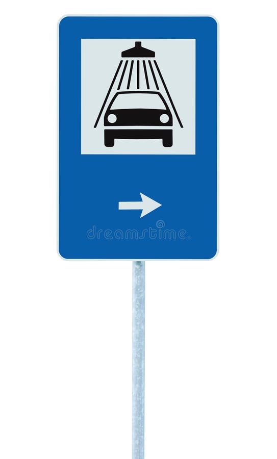 Дорожный знак мойки на поляке столба, roadsign движения, сини изолированный signage обочины обслуживания ливня корабля моя плюс к стоковое изображение Дорожный знак мойки на поляке столба, roadsign движения, сини изолированный signage обочины обслуживания ливня корабля моя плюс к стоковое изображение