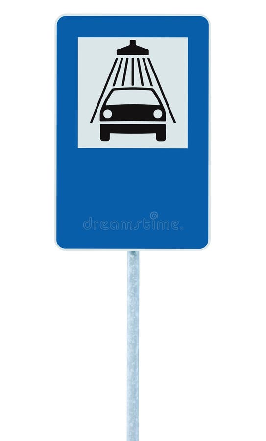 Дорожный знак мойки на поляке столба, roadsign движения, сини изолированный signage обочины обслуживания ливня корабля моя, пусто стоковое фото rf Дорожный знак мойки на поляке столба, roadsign движения, сини изолированный signage обочины обслуживания ливня корабля моя, пусто стоковое фото rf