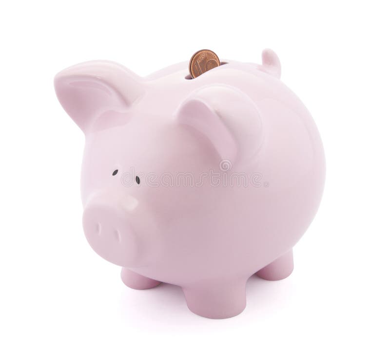 евро одно цента банка piggy стоковая фотография
