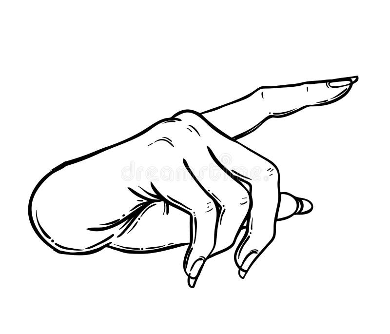 Женская рука указывая на что-то с forefinger Показывать direc иллюстрация вектора Женская рука указывая на что-то с forefinger Показывать direc иллюстрация вектора