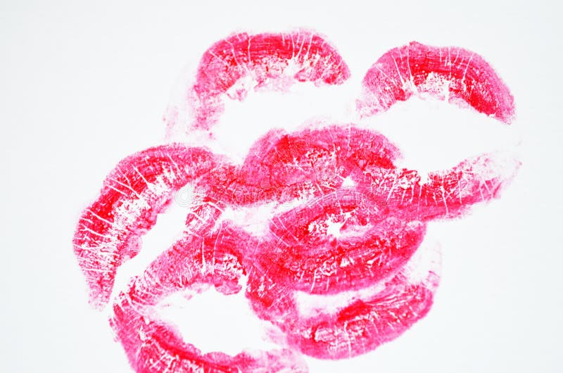 Lips with lipstick mark. Lipstick kiss on white background. Lips with lipstick mark. Lipstick kiss on white background.