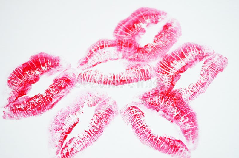 Lips with lipstick mark. Lipstick kiss on white background. Lips with lipstick mark. Lipstick kiss on white background.