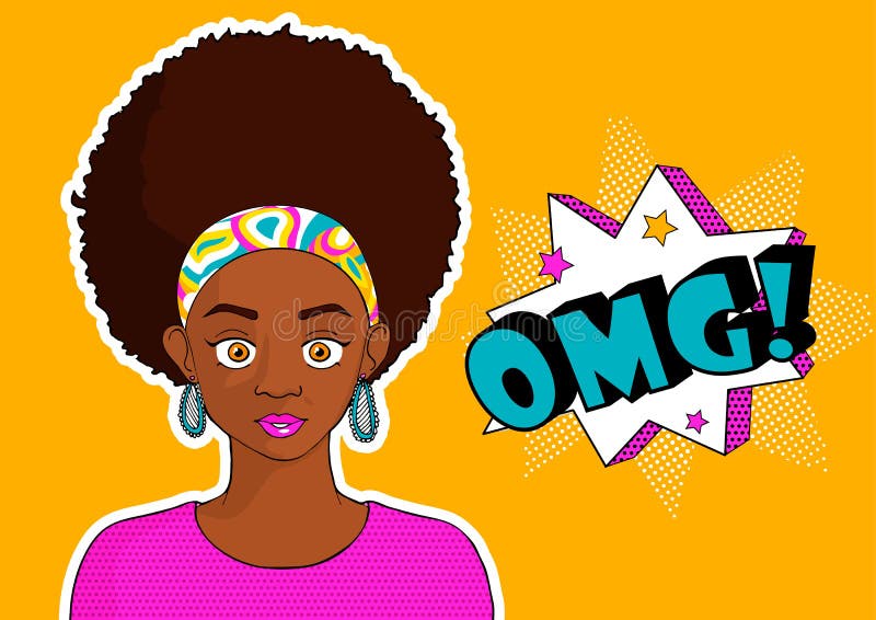 Женщина девушки детенышей довольно черная в omg стиля искусства шипучки бесплатная иллюстрация Женщина девушки детенышей довольно черная в omg стиля искусства шипучки бесплатная иллюстрация