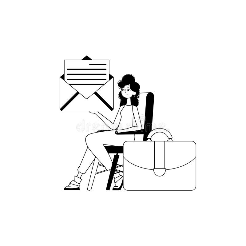 женщина держит письмо . визуализация всего авторитетного сообщения ...