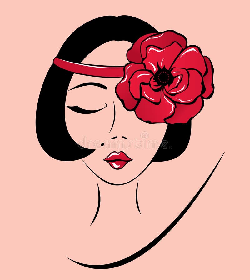 Vector silhouette of a beautiful vintage woman. Vector silhouette of a beautiful vintage woman.