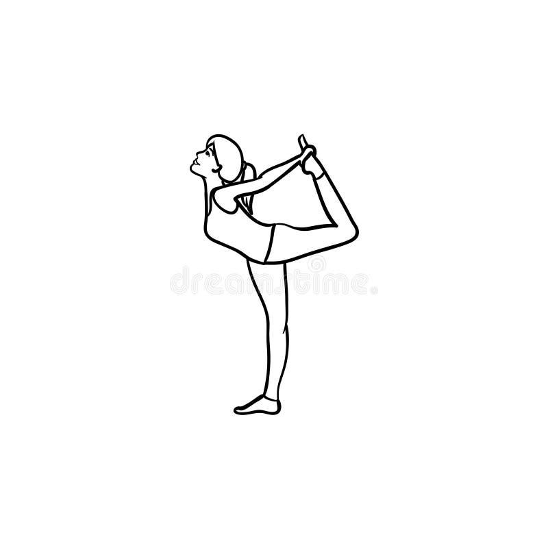 Женщина протягивая в значке doodle плана представления йоги нарисованном рукой иллюстрация вектора Женщина протягивая в значке doodle плана представления йоги нарисованном рукой иллюстрация вектора