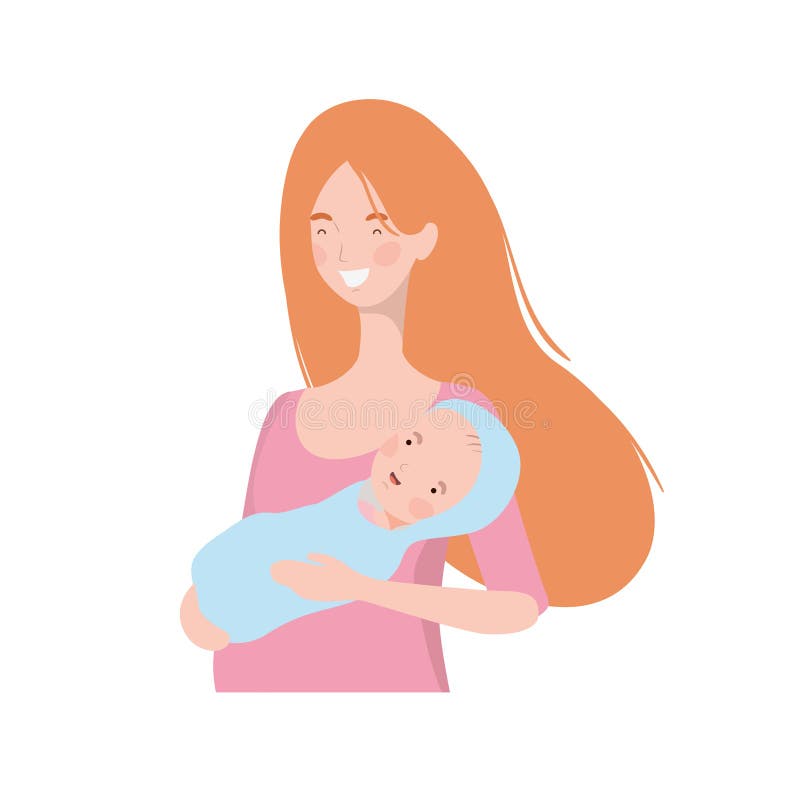 Женщина с newborn младенцем в ее оружиях иллюстрация вектора Женщина с newborn младенцем в ее оружиях иллюстрация вектора