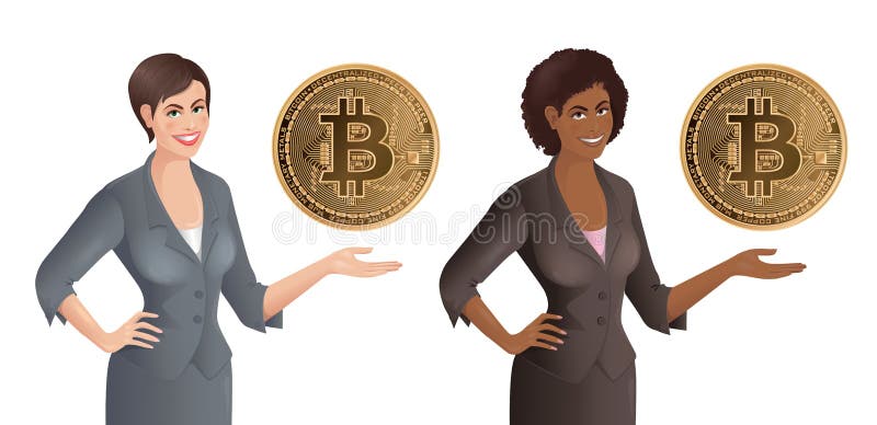 Женщины-предприниматели из Европы и Африки с биткоином бесплатная иллюстрация Женщины-предприниматели из Европы и Африки с биткоином бесплатная иллюстрация