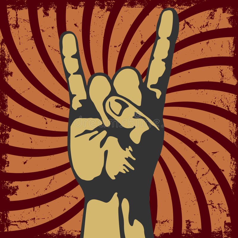 Жест руки в grunge вектора иллюстрация штока Жест руки в grunge вектора иллюстрация штока