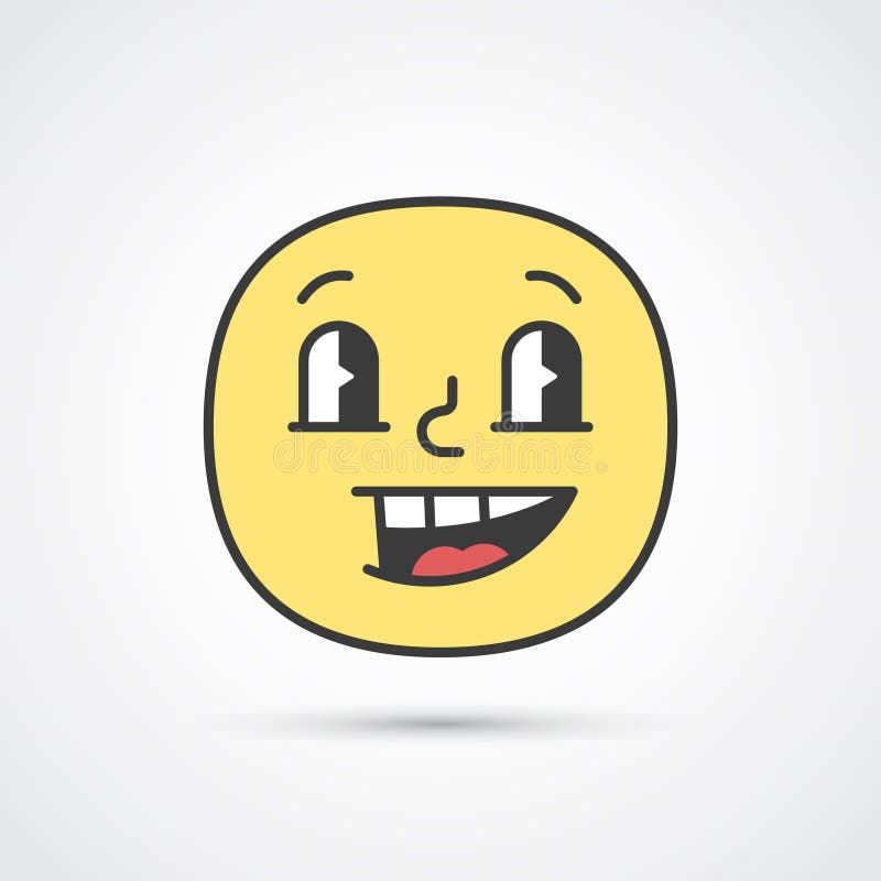 Жизнерадостная сторона emoji с большими глазами r иллюстрация вектора