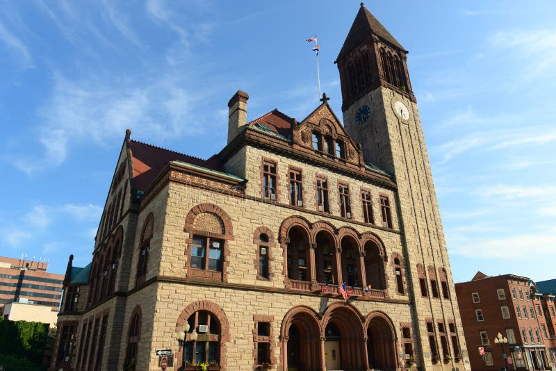 Здание муниципалитет Albany, Albany, штат Нью-Йорк, США стоковые фотографии rf