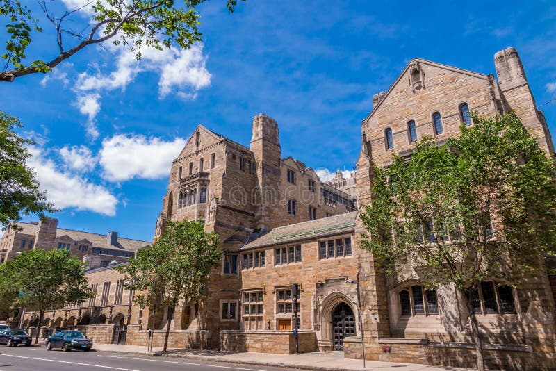 Yale university buildings in summer with blue sky in New Haven, CT USA. Yale university buildings in summer with blue sky in New Haven, CT USA