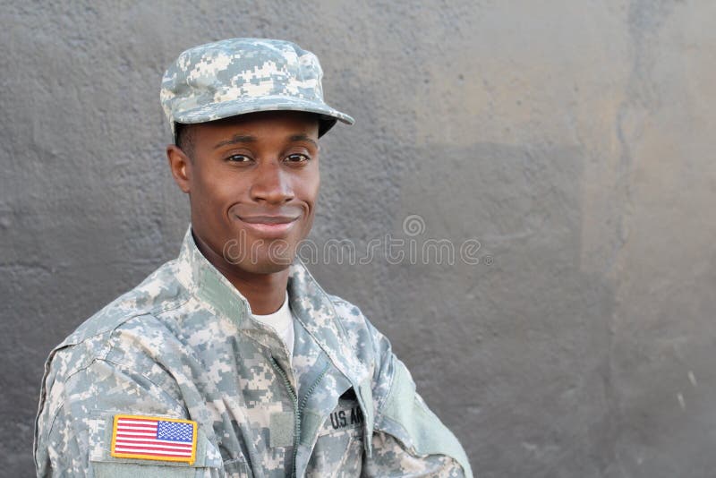 Healthy soldier close up isolated with copy space. Healthy soldier close up isolated with copy space.