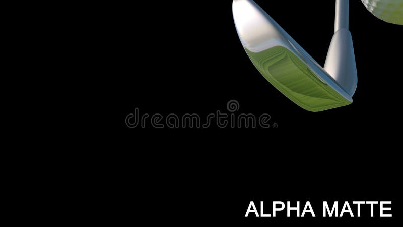 Забастовка гольфа замедленного движения Анимация шара для игры в гольф зеленый экран иллюстрация вектора