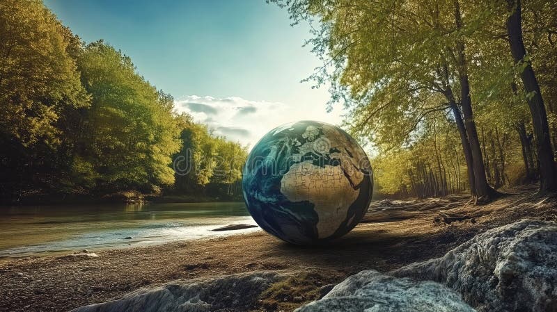 Забота о природе планеты для нашего общего дома. Концепция Дня Земли иллюстрация штока