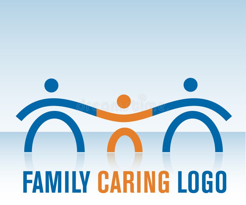 Representative Family Caring Logo with mother, father and child. Representative Family Caring Logo with mother, father and child