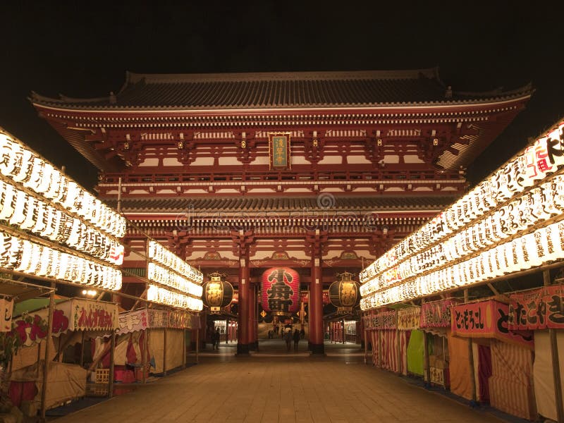 Illuminated Sensoji at night, Tokyo, Japan. Illuminated Sensoji at night, Tokyo, Japan