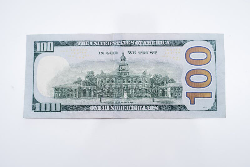 Задняя часть 100 долларовых банкнот
