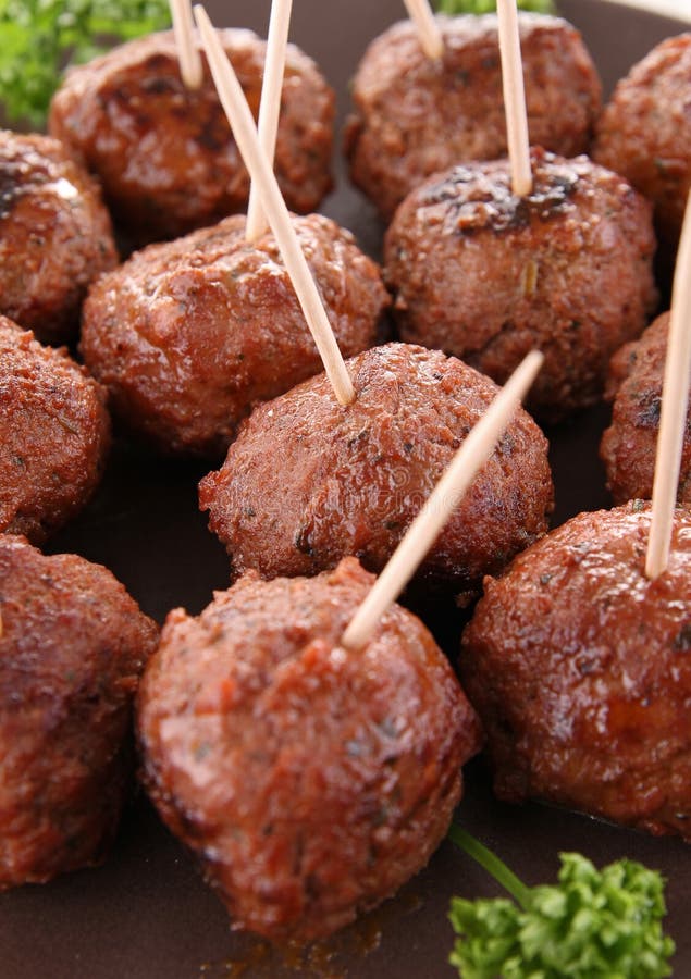 зажженные meatballs стоковое изображение rf