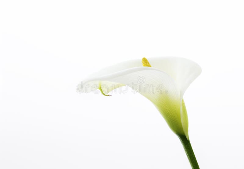 Закройте вверх красивого цветка лилий Calla изолированного на белой предпосылке стоковое изображение rf Закройте вверх красивого цветка лилий Calla изолированного на белой предпосылке стоковое изображение rf