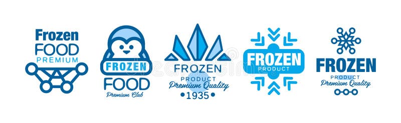 замороженная еда премиум продукт синий логотип вектор бесплатная иллюстрация