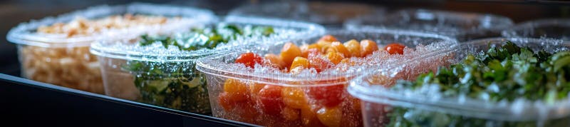Замороженные контейнеры с замороженной едой бесплатная иллюстрация