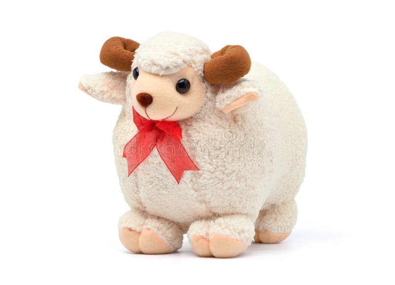 Заполненная игрушка плюша Ram овец мягкая изолированная на белизне стоковая фотография rf Заполненная игрушка плюша Ram овец мягкая изолированная на белизне стоковая фотография rf