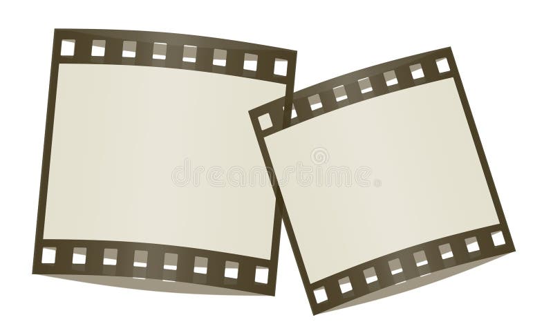 Cute film frames shadowed and isolated in white background. Cute film frames shadowed and isolated in white background