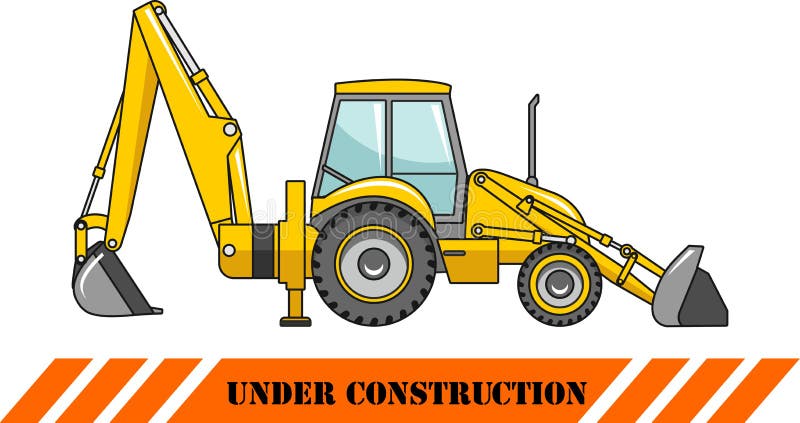 Затяжелитель Backhoe машина конструкции тяжелая вектор иллюстрация штока Затяжелитель Backhoe машина конструкции тяжелая вектор иллюстрация штока