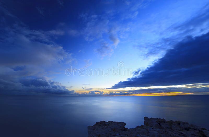 заход солнца неба моря стоковая фотография