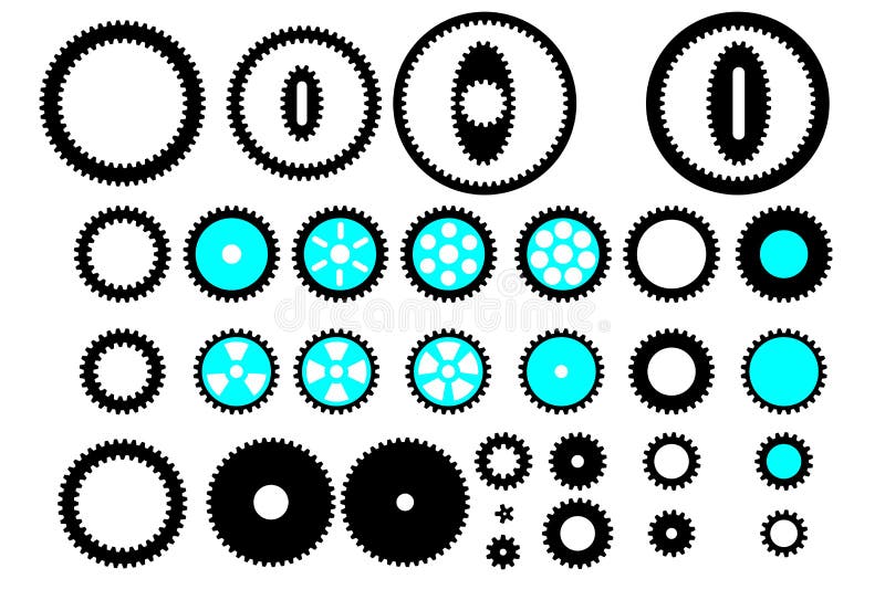 Зацепите вектор cogwheel колеса шестерни машины собрания, комплект шестерни иллюстрация вектора Зацепите вектор cogwheel колеса шестерни машины собрания, комплект шестерни иллюстрация вектора
