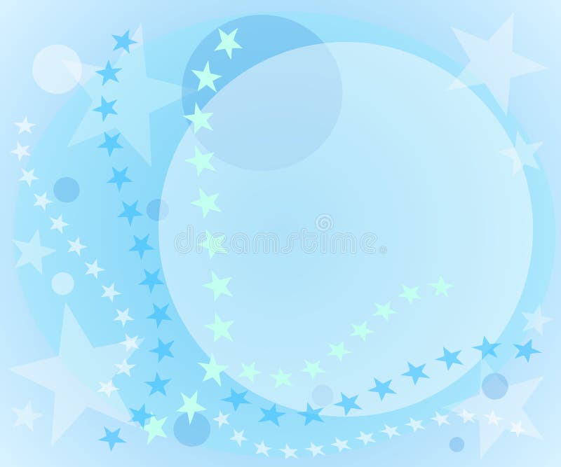 A background pattern illustration of pastel blue and white faded stars and circles. A background pattern illustration of pastel blue and white faded stars and circles