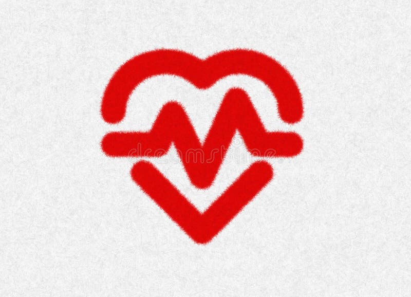 Здравоохранение знака сердца cardiogram и значок символа больницы в изоляции в белом фоне. Предупреждение в дыхании в опасном situ иллюстрация штока