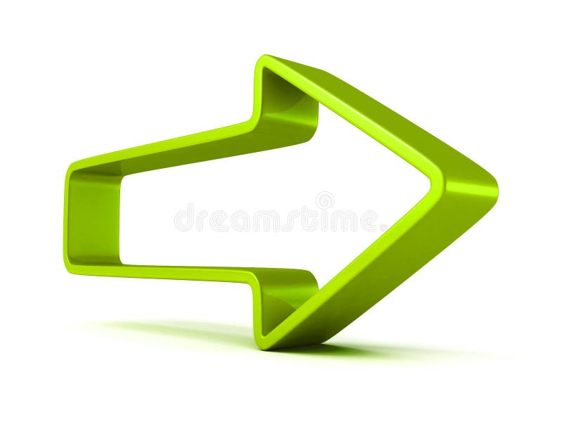 Зеленая стрелка вперед на белой предпосылке Иллюстрация штока ...