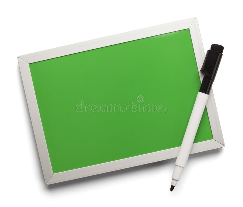 Blank Dry Erase Board With Marker on White Background. Blank Dry Erase Board With Marker on White Background.