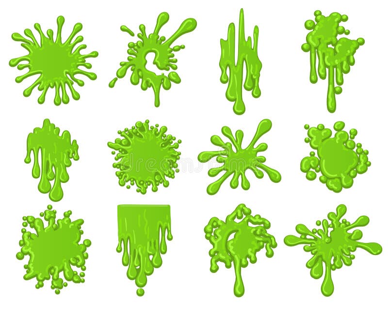 Зеленые установленные splats шлама иллюстрация вектора Зеленые установленные splats шлама иллюстрация вектора