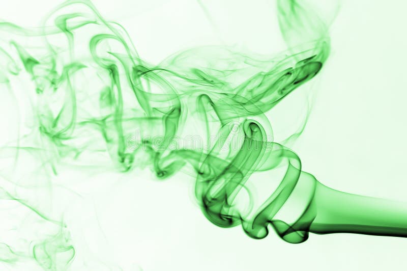 Green smoke. Color composition smoke photo over white. Green smoke. Color composition smoke photo over white.