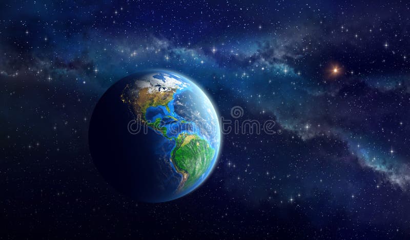Земля планеты в глубоком космосе