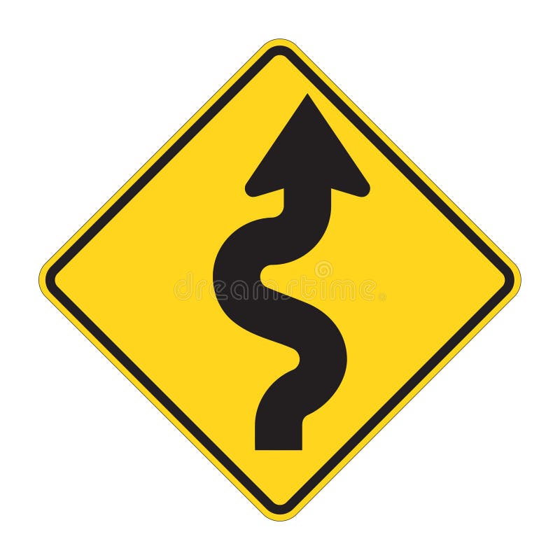 Road Sign - Curves ahead Warning. EPS file available. Road Sign - Curves ahead Warning. EPS file available