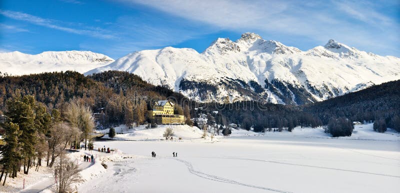 зима st moritz озера стоковое изображение rf зима st moritz озера стоковое изображение rf