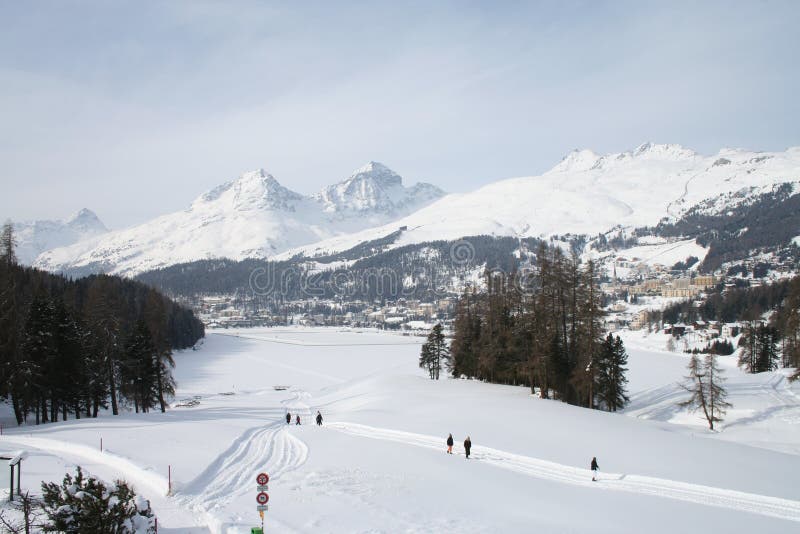 зима st moritz озера стоковые изображения зима st moritz озера стоковые изображения
