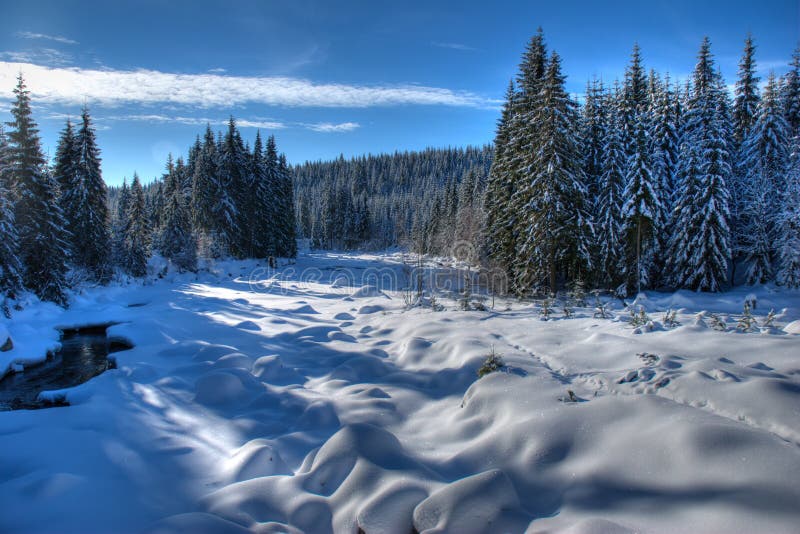 зима реки jizera стоковая фотография rf зима реки jizera стоковая фотография rf