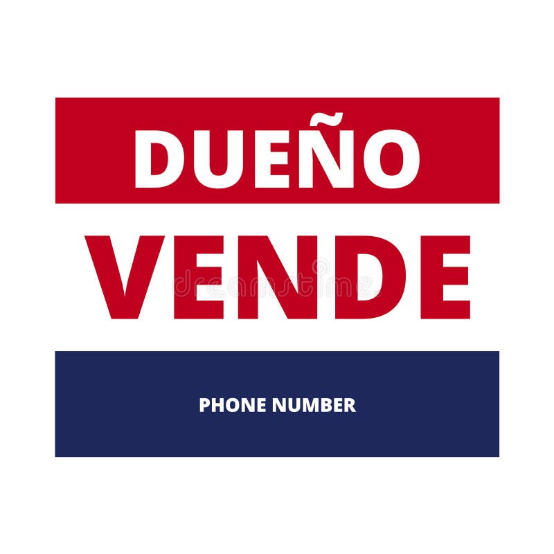 знак dueno vende на белом фоне иллюстрация вектора