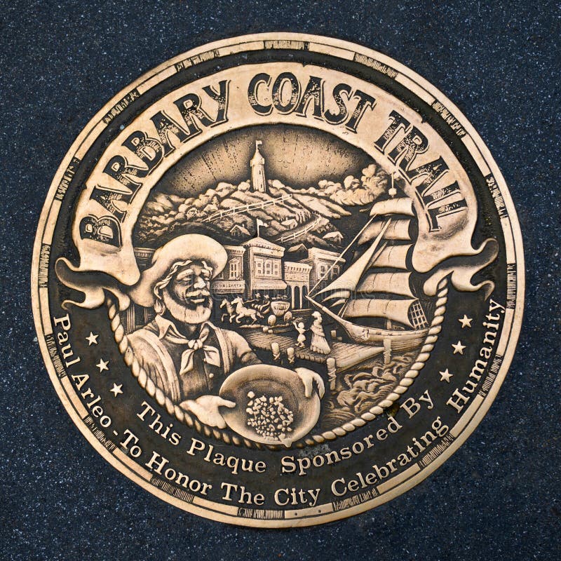 Знак следа побережья Barbary, Сан-Франциско, Калифорнии стоковые изображения rf Знак следа побережья Barbary, Сан-Франциско, Калифорнии стоковые изображения rf