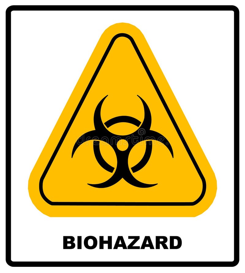 Знак символа Biohazard биологического сигнала тревоги угрозой, черного желтого изолированного текста signage треугольника, иллюстрация штока Знак символа Biohazard биологического сигнала тревоги угрозой, черного желтого изолированного текста signage треугольника, иллюстрация штока