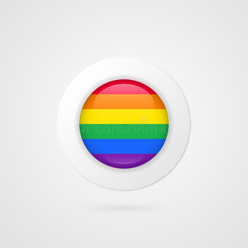 Знак флага вектора LGBT Изолированный символ круга радуги трансгендерного лесбосского гомосексуалиста бисексуальный Лоснистый зна иллюстрация вектора