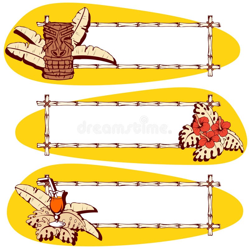 знамена гаваиские ретро 3 иллюстрация вектора. иллюстрации ...