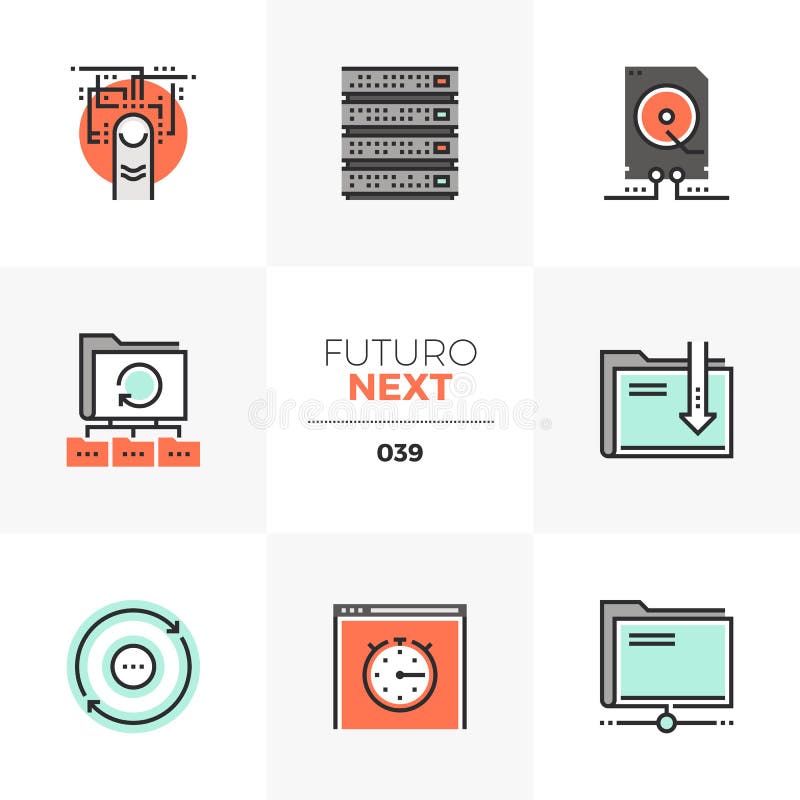 Значки Futuro передачи данных следующие иллюстрация вектора Значки Futuro передачи данных следующие иллюстрация вектора