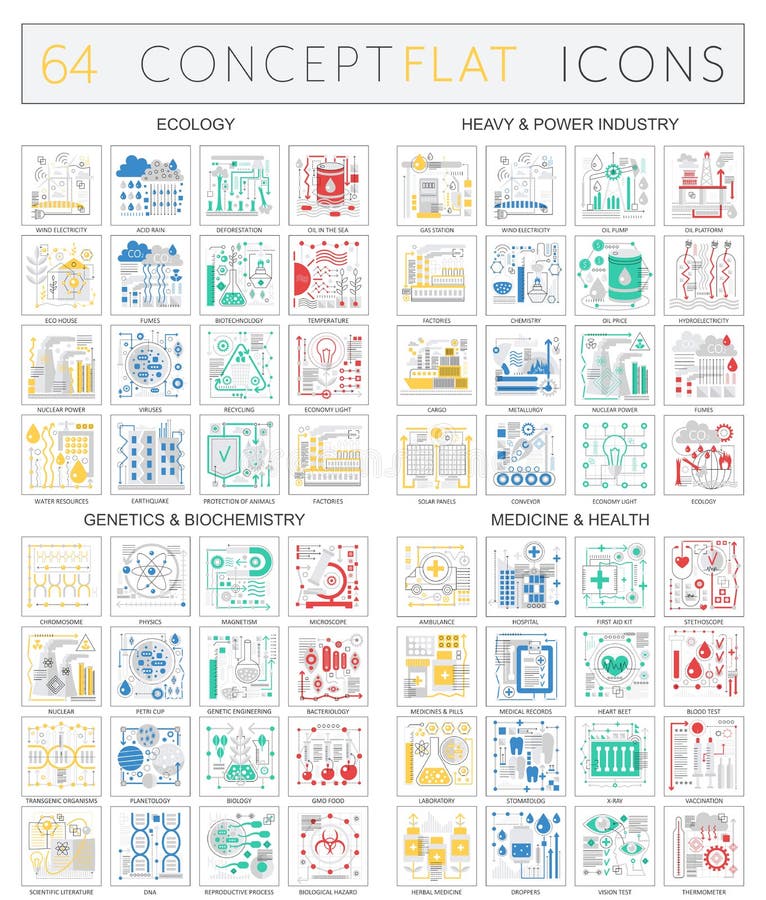 Значки концепции Infographics экологичности, тяжелой технологии силы, биохимии генетики, значков здоровья медицины вектор иллюстрация вектора Значки концепции Infographics экологичности, тяжелой технологии силы, биохимии генетики, значков здоровья медицины вектор иллюстрация вектора
