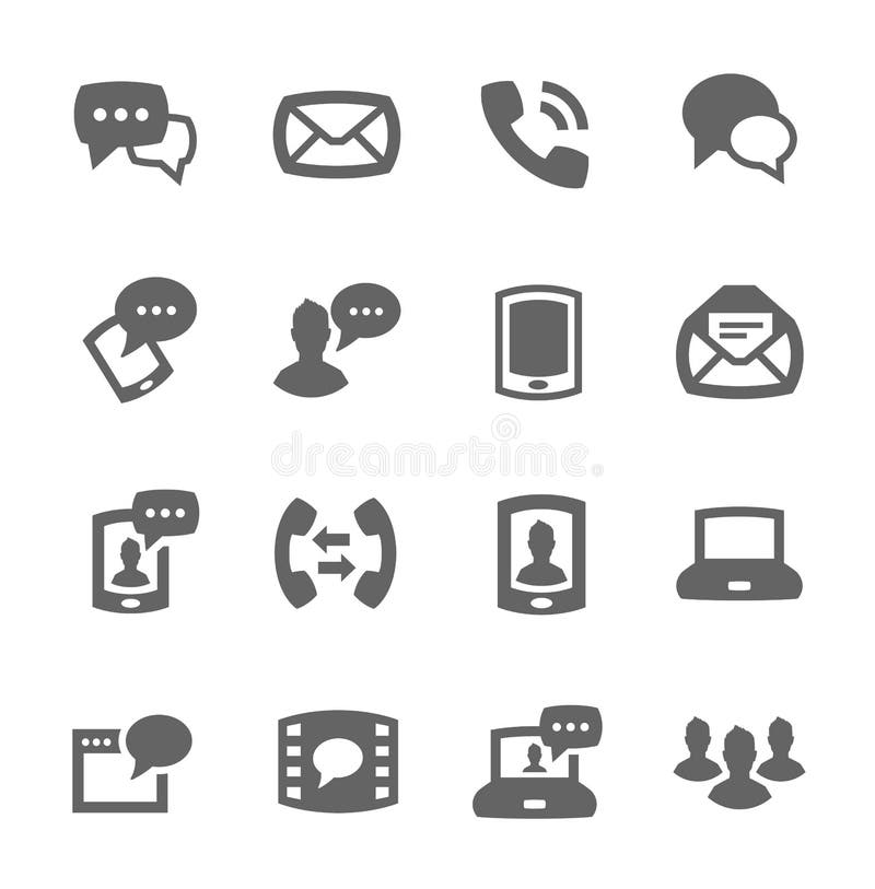 Simple set of communication related vector icons for your design. Simple set of communication related vector icons for your design